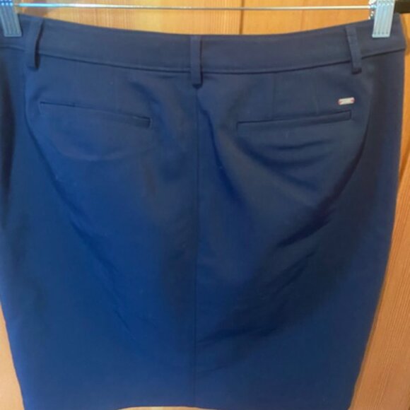 Tommy Hilfiger Womens Zipper Front Navy Skirt With Zipper Pockets Size 12 - Picture 4 of 6